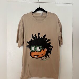 Beige Graphic T-Shirt with Cartoon Print